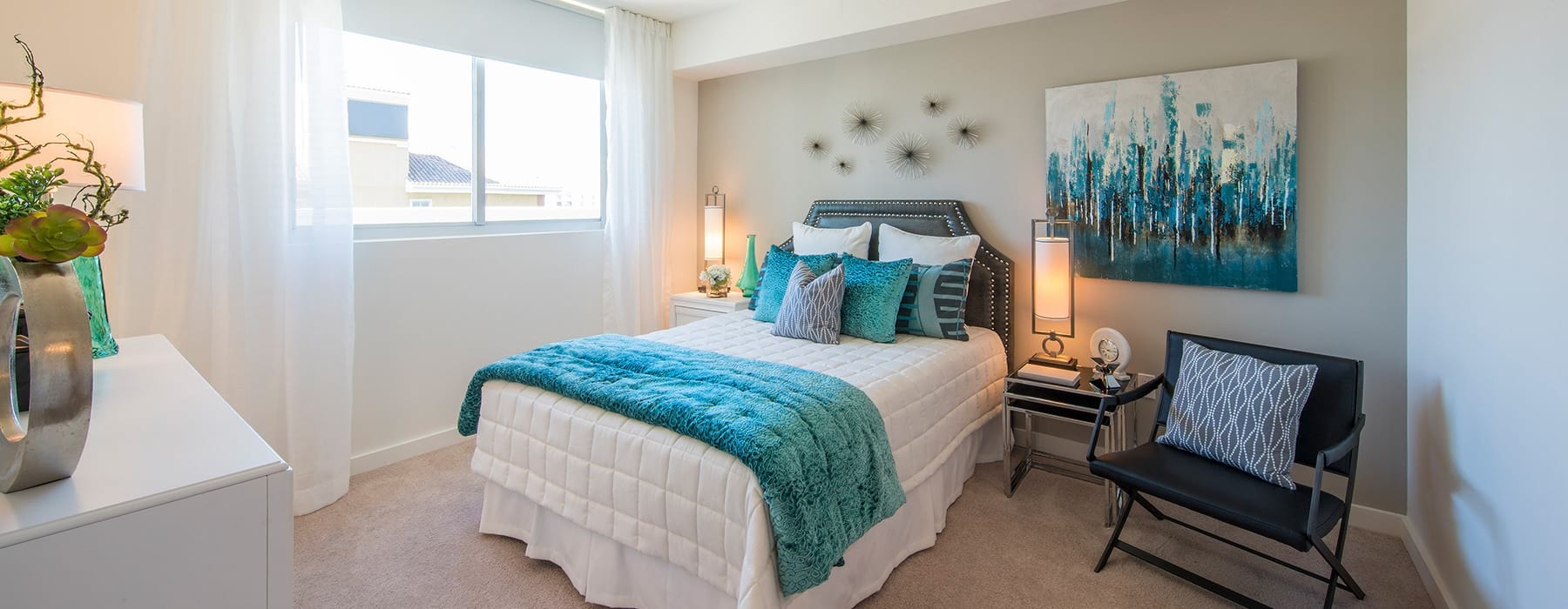 Large bedroom with plenty of natural light